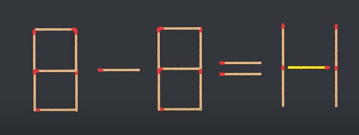 Di chuyển một que diêm để 8-8=11 thành phép tính đúng - Ảnh 1. Di chuyển một que diêm để 8-8=11 thành phép tính đúng - Ảnh 1.