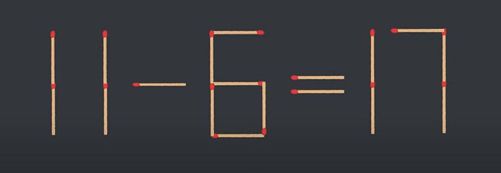 Thử tài IQ: Di chuyển một que diêm để 7+12=11 thành phép tính đúng - Ảnh 4. Thử tài IQ: Di chuyển một que diêm để 7+12=11 thành phép tính đúng - Ảnh 4.