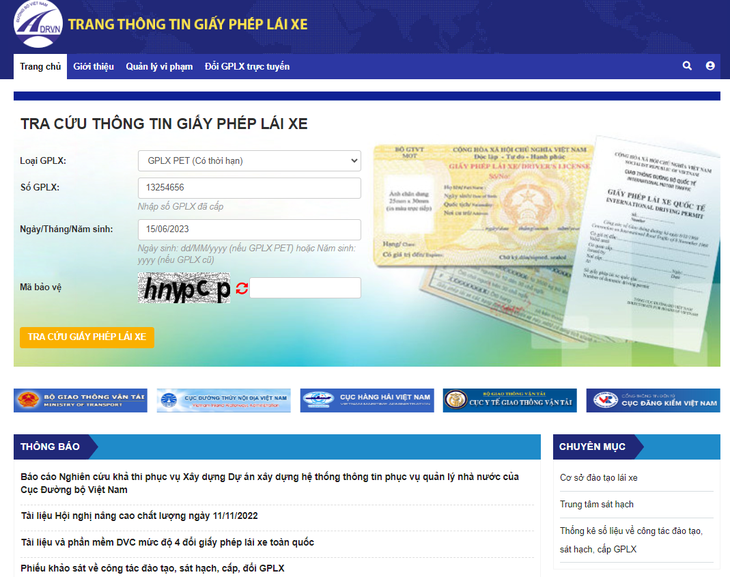 Đề nghị xử lý website giả trang thông tin điện tử giấy phép lái xe - Ảnh 1.