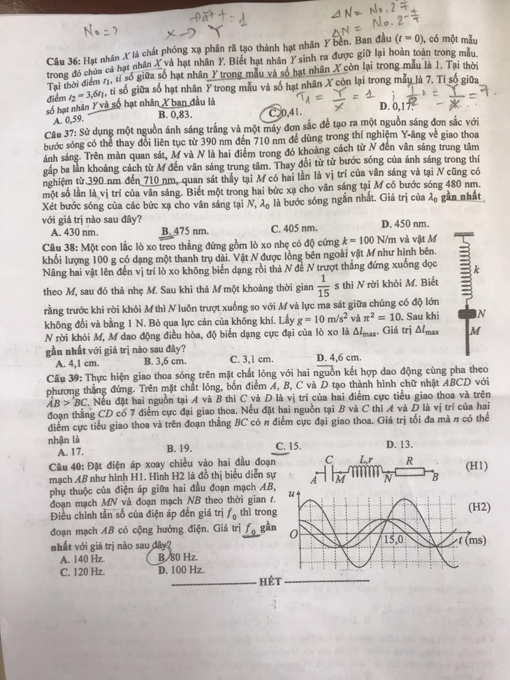 Đã có đề Vật lý kỳ thi tốt nghiệp THPT 2023 - Ảnh 4.