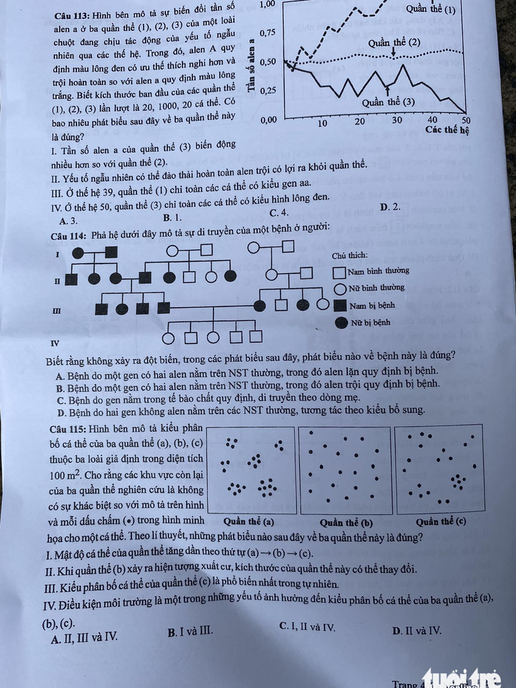 Đã có đề Sinh học kỳ thi tốt nghiệp THPT 2023 - Ảnh 4.