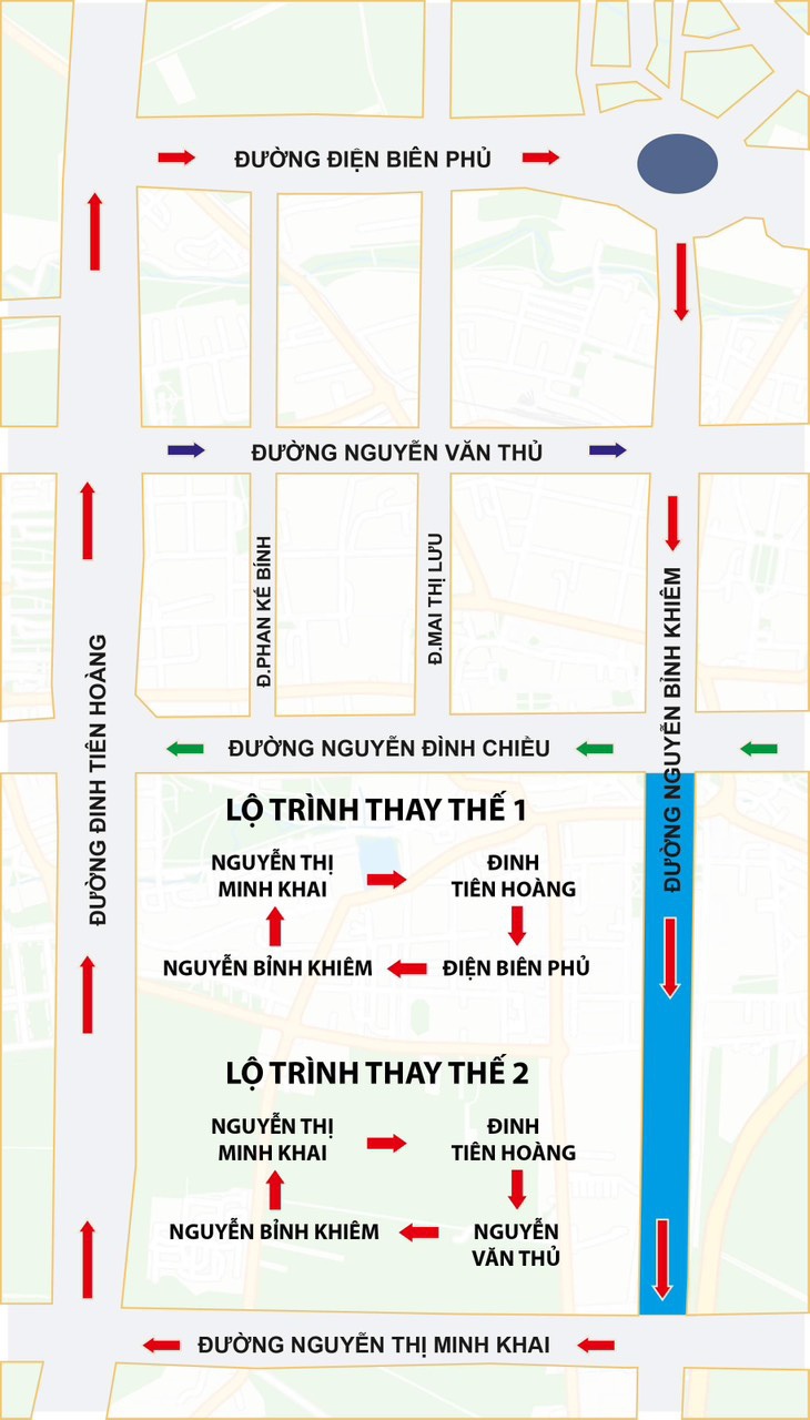 Cách đi lại khi 2 đường trung tâm ở TP.HCM thành đường một chiều - Ảnh 1.