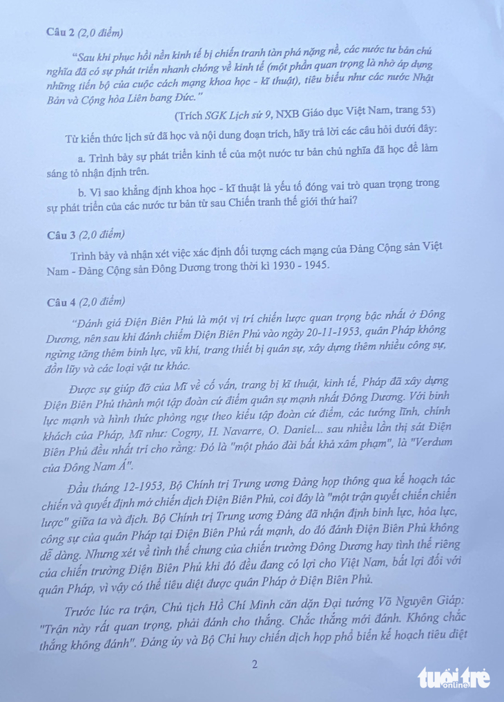 Bài báo Tuổi Trẻ vào đề lịch sử lớp 10 TP.HCM - Ảnh 4.