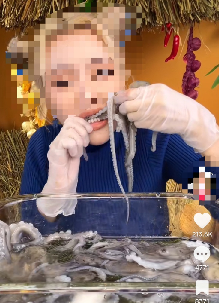 Trào lưu mukbang rầm rộ trên khắp các trang mạng, thu hút nhiều người xem - Ảnh: T.H. chụp màn hình