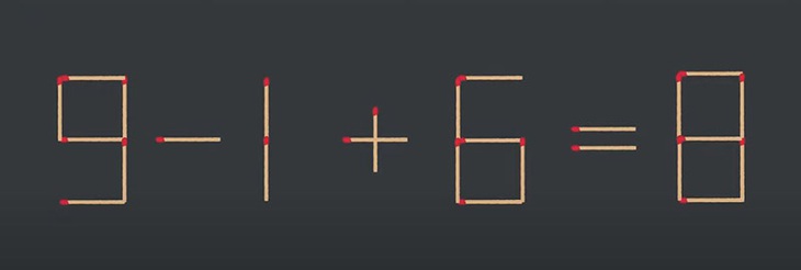 Thử tài IQ: Di chuyển một que diêm để 3+1+6=3 thành phép tính đúng - Ảnh 7. Thử tài IQ: Di chuyển một que diêm để 3+1+6=3 thành phép tính đúng - Ảnh 7.