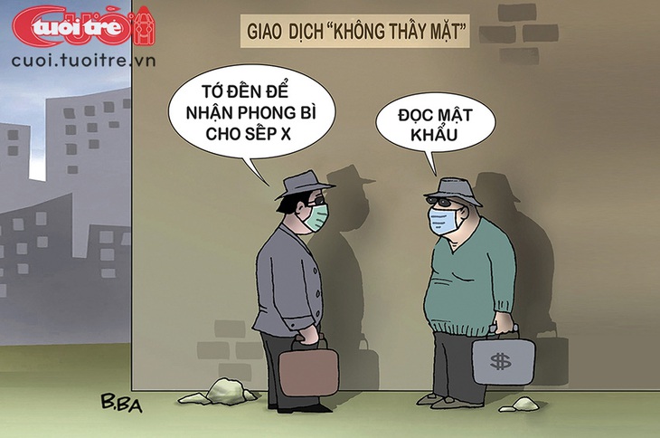 Giao dịch &quot;không thấy mặt&quot; thời 4.0 - Tranh biếm họa của B.Ba