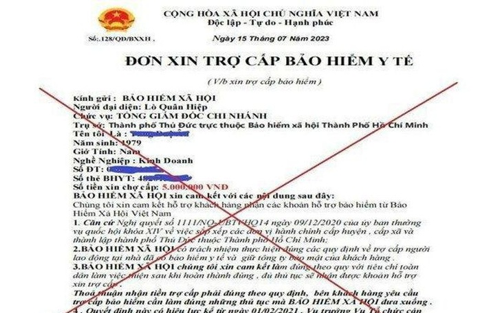 Nhận thông báo trợ cấp bảo hiểm y tế 5 triệu đồng, bị lừa 6 triệu đồng