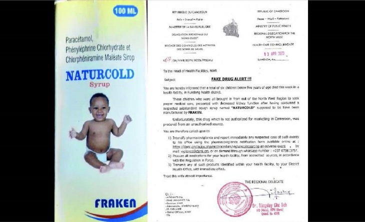 WHO: siro ho hiệu Naturcold chứa hàm lượng chất độc hại cực cao - Ảnh: NAFDAC NIGERIA