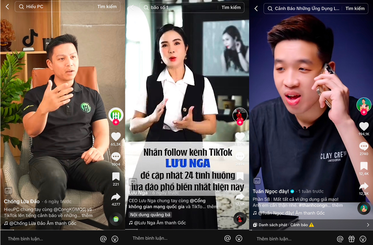 Chiến dịch lan tỏa video phòng chống lừa đảo trực tuyến trên TikTok đã thu hút gần 300 triệu lượt xem - Ảnh chụp màn hình