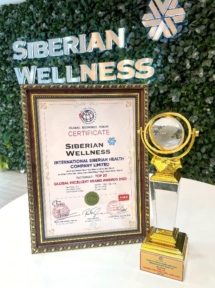 Chứng nhận 'Thương hiệu xuất sắc toàn cầu' của Siberian Wellness