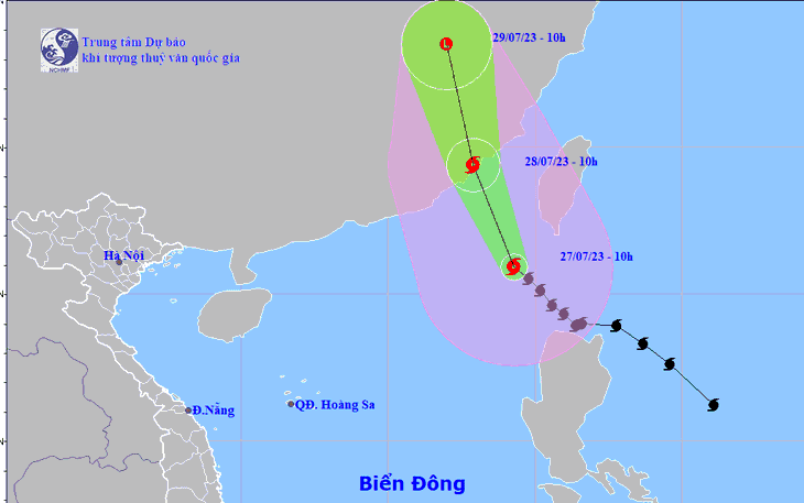 Bão Doksuri nhiều khả năng không ảnh hưởng tới đất liền Việt Nam