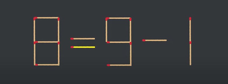 Thử tài IQ: Di chuyển một que diêm để 8-9=1 thành phép tính đúng - Ảnh 1.