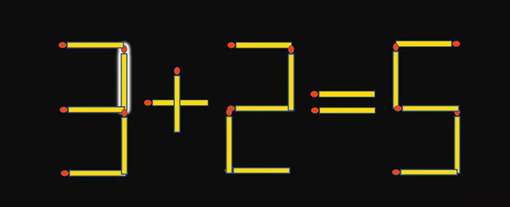 Thử tài IQ: Di chuyển một que diêm để 5+2=5 thành phép tính đúng - Ảnh 1.