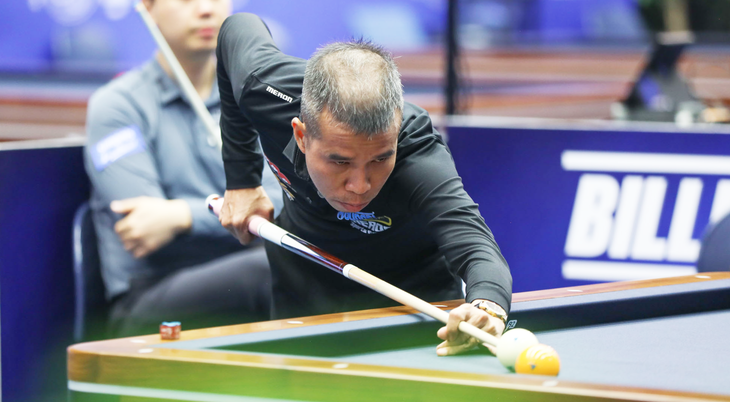 Trần Quyết Chiến tham dự Giải billiards carom 3 băng quốc tế Bình Dương 2023 - Ảnh: UMB