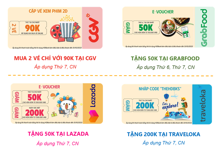 Hàng loạt ưu đãi mà khách hàng không thể bỏ qua khi thanh toán bằng các loại thẻ tín dụng HDBank