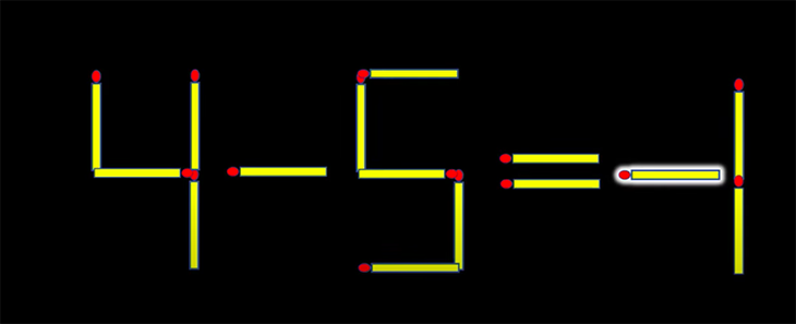 Thử tài IQ: Di chuyển một que diêm để 7+4=4+0 thành phép tính đúng - Ảnh 1.