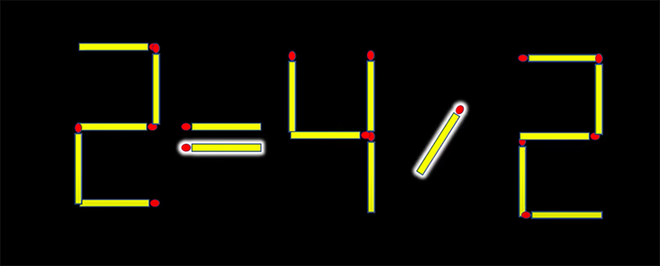 Thử tài IQ: Di chuyển hai que diêm để 2-4=2 thành phép tính đúng - Ảnh 1.