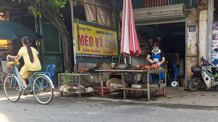 Quán thịt chó chuyển dần về các phố nhỏ, các chợ ven Hà Nội - Ảnh: VŨ TUẤN