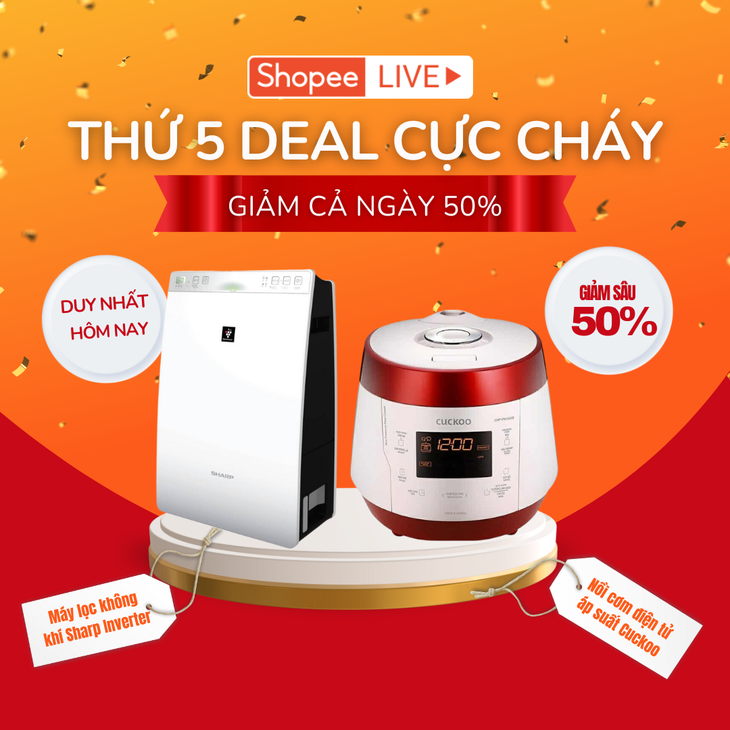 Vào khung 12H30 đến 13H trưa nay, chị em nhớ vào Shopee Live để rinh bộ đôi trợ thủ này về nhà, giúp tiết kiệm tối đa thời gian dọn dẹp cũng như bếp núc nhé!