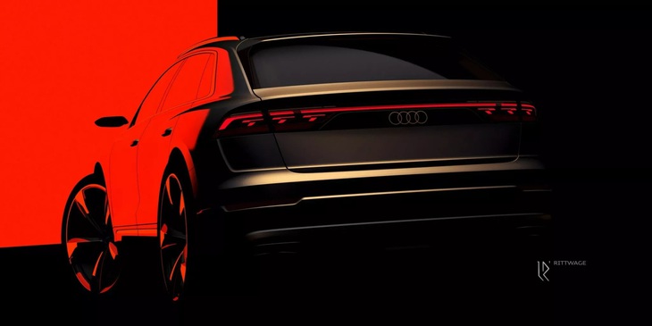 Teaser hé lộ đèn hậu mới của Audi Q8 facelift - Ảnh: Audi