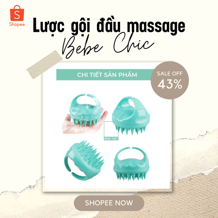 Sắm chiếc lược gội đầu Massage Hair Scalp Massager Brush BEBECHIC giá chỉ hơn 80.000 đồng, bạn có ngay trải nghiệm làm sạch sâu mái tóc một cách thoải mái nhất!