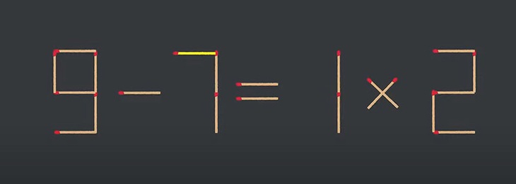 Thử tài IQ: Di chuyển một que diêm để 9-1=7x2 thành phép tính đúng - Ảnh 1.