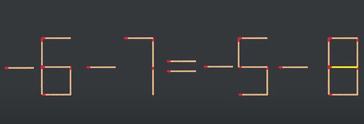 Thử tài IQ: Di chuyển một que diêm để -6-7=-6-0 thành phép tính đúng - Ảnh 1.