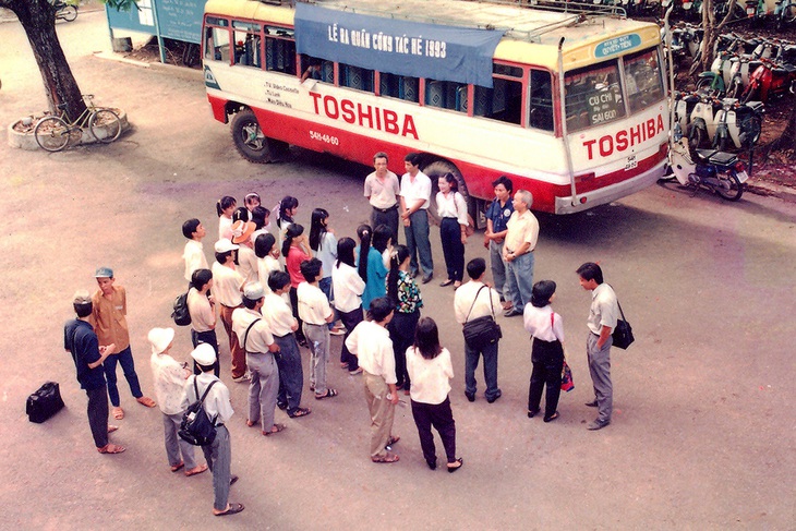 Các chương trình Sinh hoạt hè, tiền thân chiến dịch Ánh sáng văn hóa hè chỉ bắt đầu với 35 sinh viên tham gia - Ảnh: CÔNG TRIỆU chụp lại