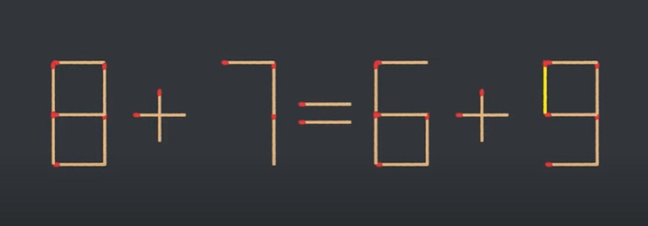 Thử tài IQ: Di chuyển một que diêm để 8+7=8+3 thành phép tính đúng - Ảnh 1.