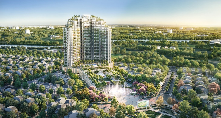 Tòa tháp Central Park Residences nằm tại trái tim đại dự án Eco Central Park