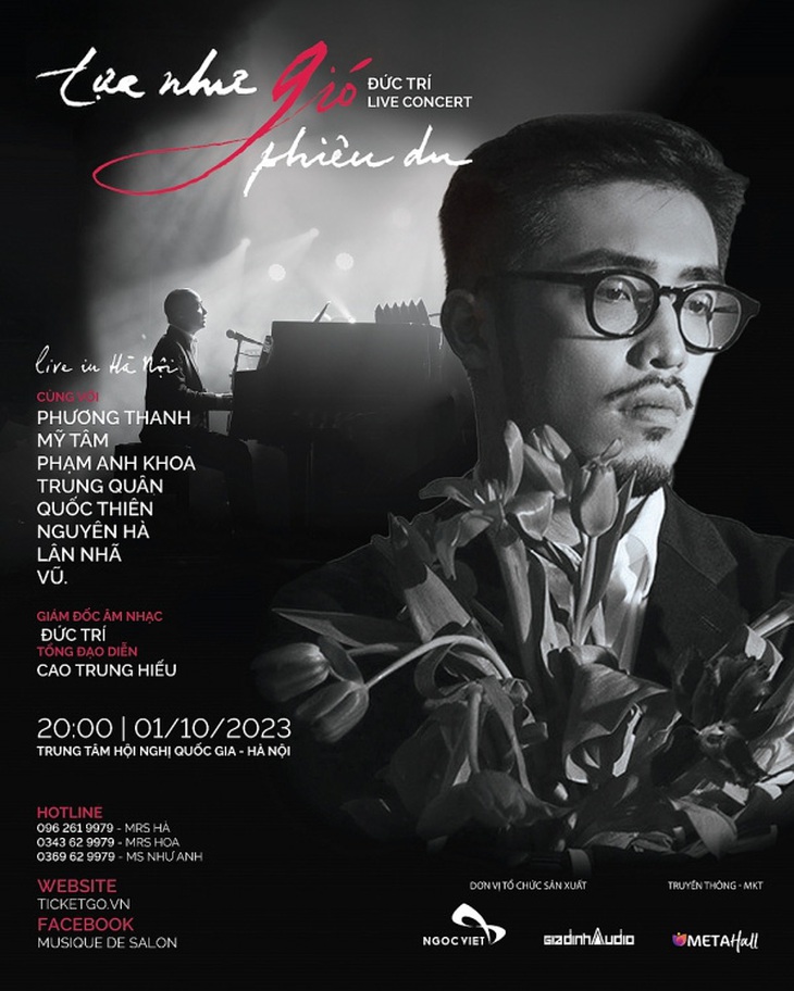 Poster live concert Tựa như gió phiêu du của nhạc sĩ Đức Trí.