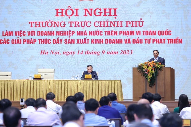 Thủ tướng chủ trì hội nghị doanh nghiệp nhà nước - Ảnh: VGP