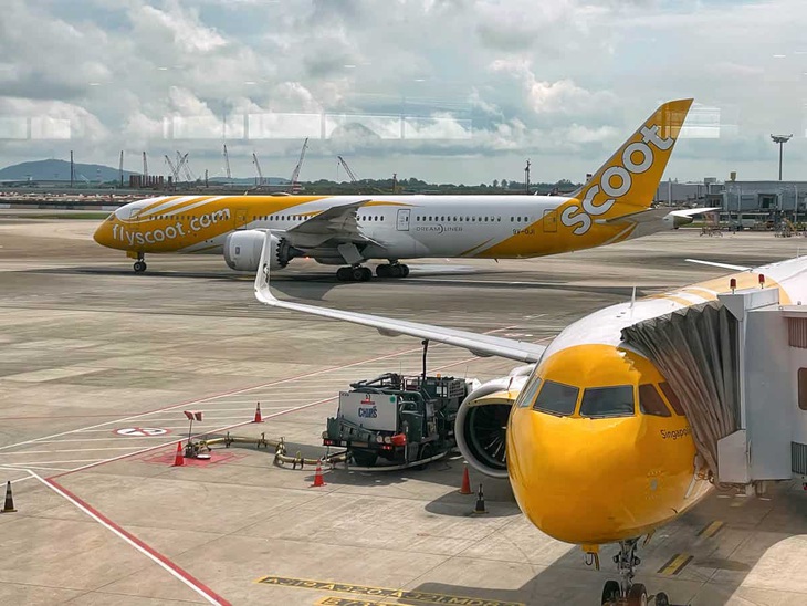 Scoot Airlines là hãng hàng không giá rẻ của Singapore - Ảnh: mumonthemove.com