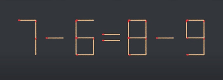 Thử tài IQ: Di chuyển một que diêm để 7-6=8-9 thành phép tính đúng - Ảnh 1.