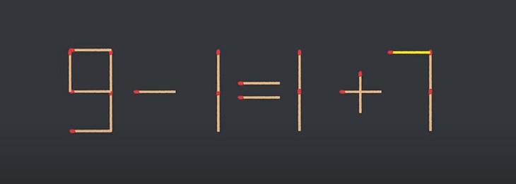 Thử tài IQ: Di chuyển một que diêm để 8-1=1+1 thành phép tính đúng - Ảnh 1.