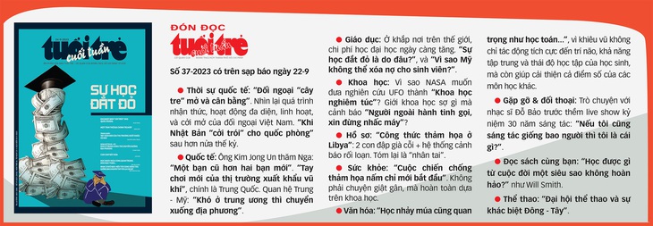 Tuổi Trẻ Cuối Tuần số 37-2023: Sự học đắt đỏ - Ảnh 2.