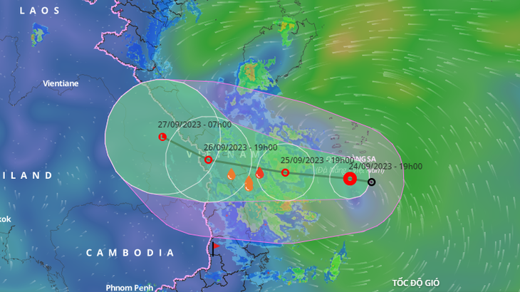 Vị trí và hướng di chuyển áp thấp nhiệt đới - Ảnh: VNDMS