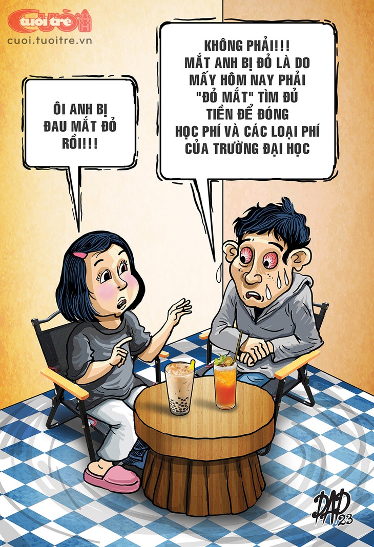 &quot;Đau mắt đỏ&quot; với học phí đại học - Tranh: DAD 