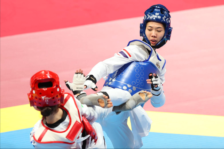 Võ sĩ taekwondo Wongpattanakit Panipak lội ngược dòng khó tin giành HCV Asiad 19 - Ảnh: SSP