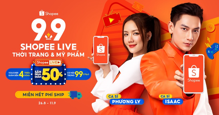 &quot;9-9 Shopee Live Thời trang & Mỹ phẩm&quot; diễn ra từ nay đến hết ngày 11.9 với nhiều chương trình giải trí và ưu đãi qua livestream