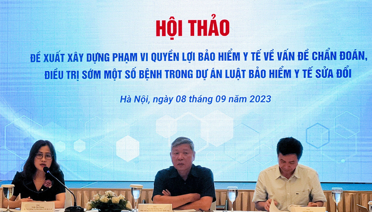 Hội thảo xây dựng dự thảo Luật Bảo hiểm y tế sửa đổi do Bộ Y tế tổ chức ngày 8-9 - Ảnh: HỒNG LAM