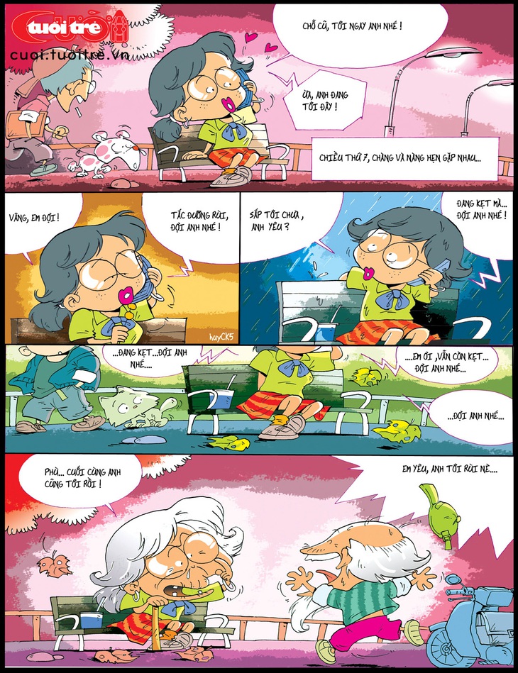 Chuyện hẹn hò xuyên thời gian - Ảnh 1. Chuyện hẹn hò xuyên thời gian - Tranh: Quang Huy