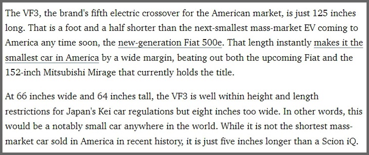 VinFast VF 3 liệu có trở thành chiếc xe nhỏ nhất nước Mỹ? - Ảnh chụp màn hình
