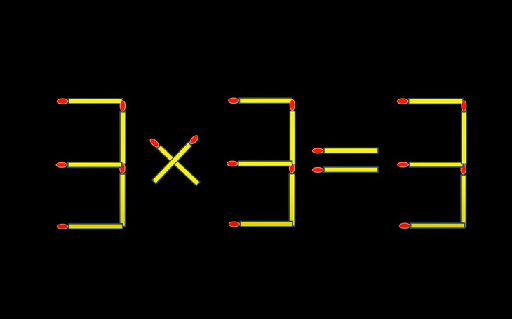 Thử tài IQ: Di chuyển một que diêm để 3x3=3 thành phép tính đúng