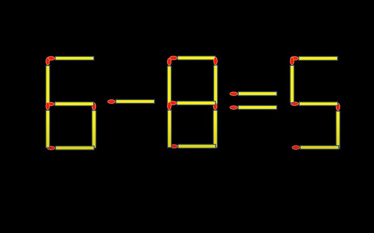 Thử tài IQ: Di chuyển một que diêm để 6-8=5 thành phép tính đúng