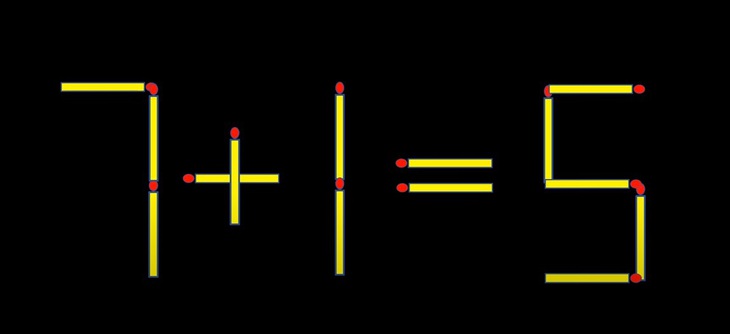 Thử tài IQ: Di chuyển một que diêm để 47+5=8 thành phép tính đúng- Ảnh 3.