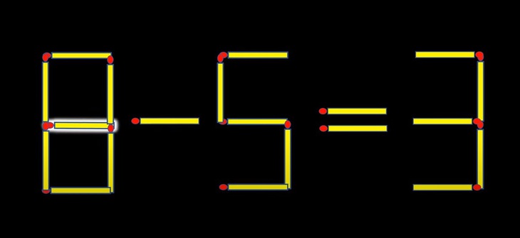Thử tài IQ: Di chuyển một que diêm để 8-4+3=9 thành phép tính đúng- Ảnh 6.