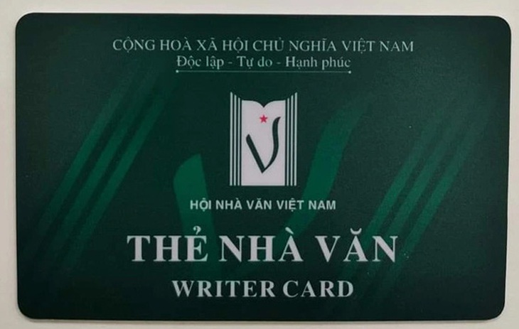 Mẫu thẻ nhà văn mới của Hội Nhà văn Việt Nam cấp cho các hội viên