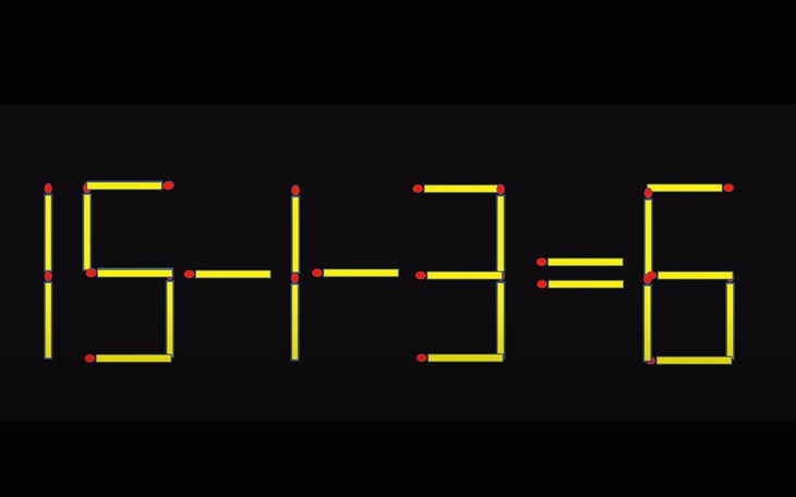 Thử tài IQ: Di chuyển một que diêm để 15-1-3=6 thành phép tính đúng