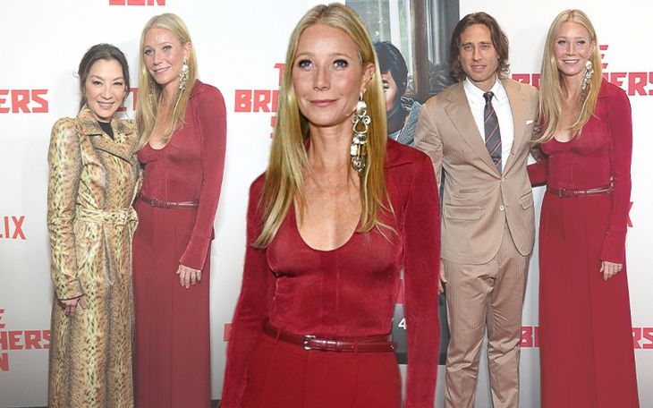 Diện váy đỏ của Công Trí, Gwyneth Paltrow thành tâm điểm của Vogue và Harper